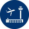 Infographic representing advanced operations at Hyderabad International Airport.