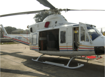 Image showing Bell 412 helicopters under GMR Group services.