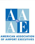 Logo of AAAE (American Association of Airport Executives) in GMR Group’s services.