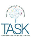 Logo of TASK (Telangana Academy for Skill and Knowledge) in GMR Group’s services.