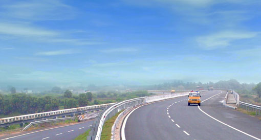 Image showcasing road infrastructure built by GMR Group.