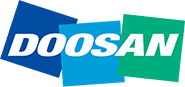Logo of Doosan, an energy partner of GMR Group.