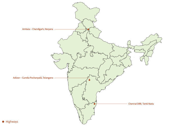 Mobile view of GMR Group's highways presence.