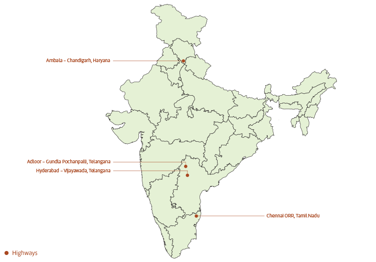 Mobile view of GMR Group's highways presence.