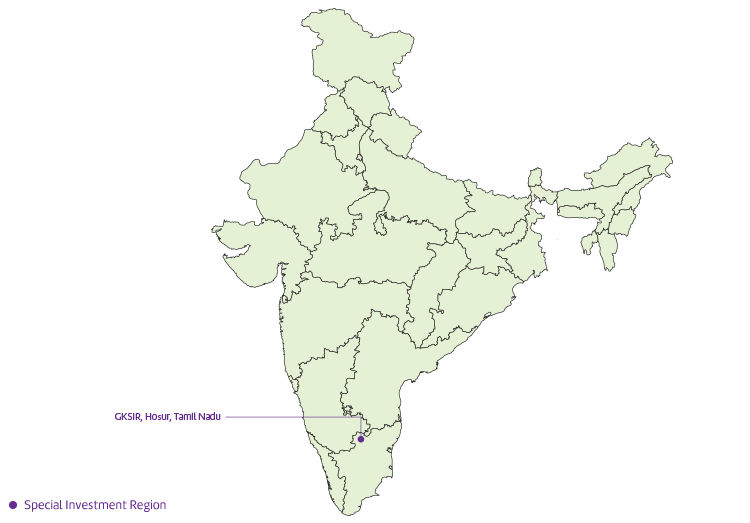 Mobile view of GMR Groupâ€™s presence in a special region.